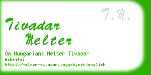 tivadar melter business card